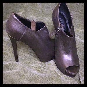 Boutique9 peep toe ankle bootie- goldish tone-6